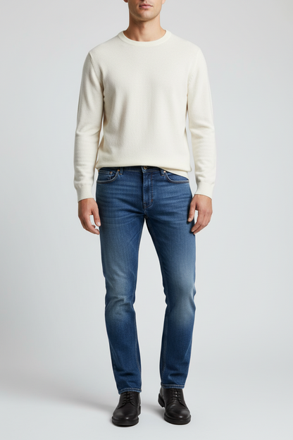 Jeans uomo Jacob Cohen 5 tasche in denim indaco naturale, abbigliamento moda uomo con dettagli classici.