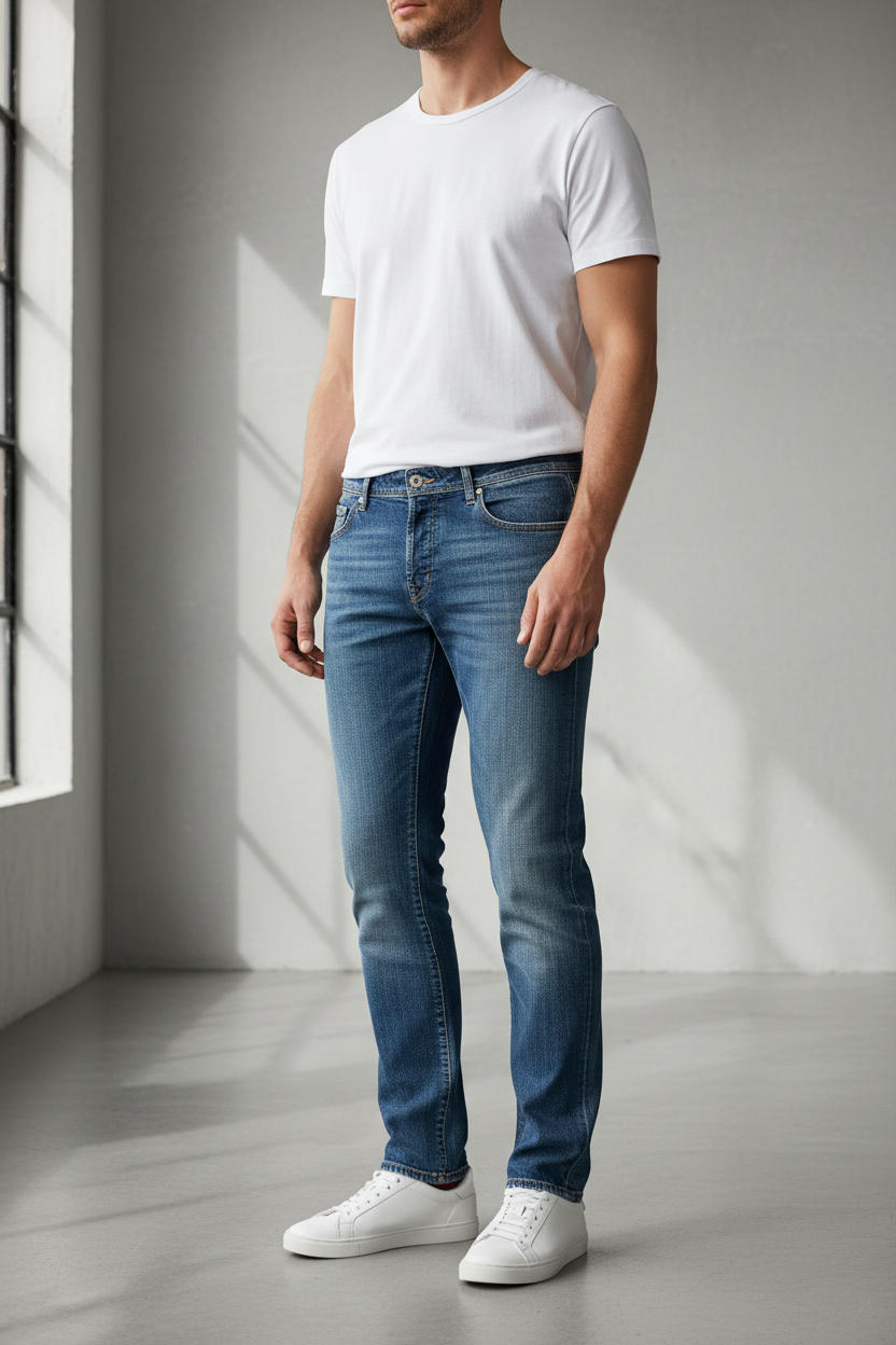 Jeans uomo Jacob Cohen 622 COMF in denim, vista frontale con dettagli classici e vestibilità comoda, stile moda uomo.