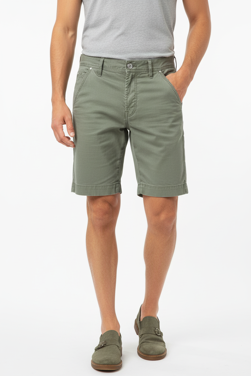 Bermuda uomo Jacob Cohen Vintage verde, pantaloncini moda uomo in tessuto leggero, dettaglio in stile classico.