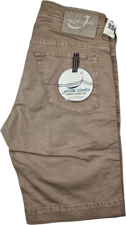 Bermuda da uomo Jacob Cohen Vintage in tessuto color noce, pantaloncini di moda con stile classico e dettagli eleganti