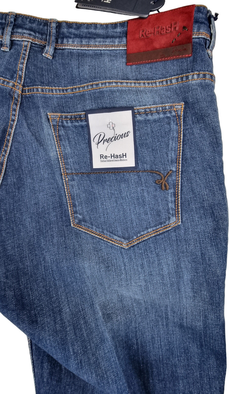 Jeans uomo ReHash Mariotto Super Slim Fit Denim tasca a filo particolare tasca posteriore