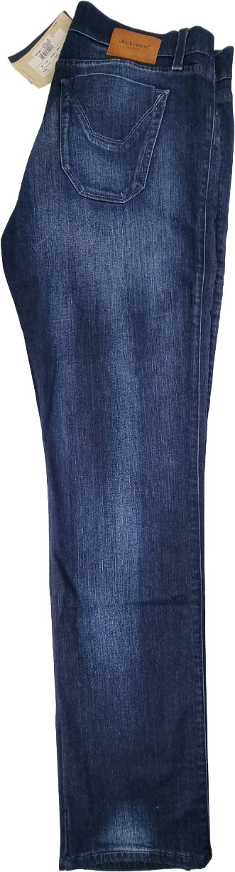 Jeckerson men's jeans - 5-pocket denim with blue Alcantara patches