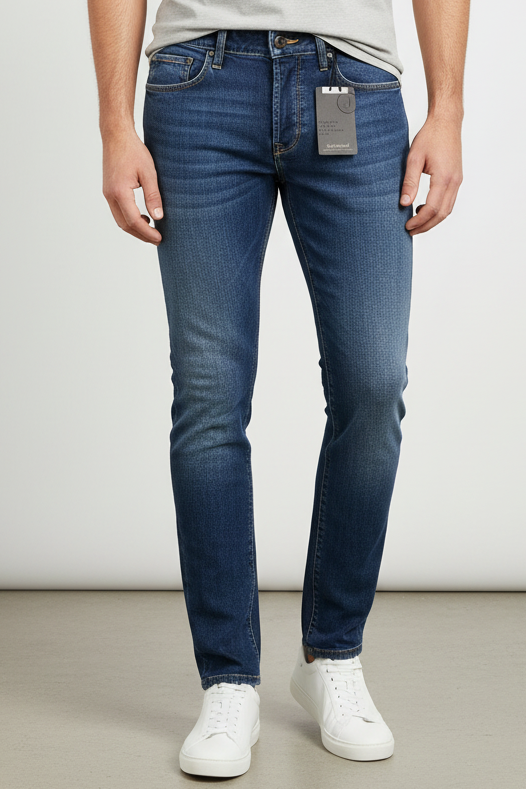 Jeans Uomo Jeckerson - Slim Fit - Denim Slavato 5 Tasche Stretch Italiano