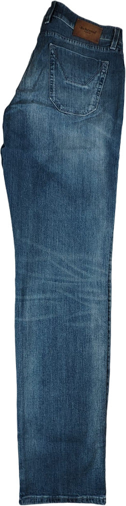 Jeans uomo Jeckerson denim 5 tasche con toppe alcantara