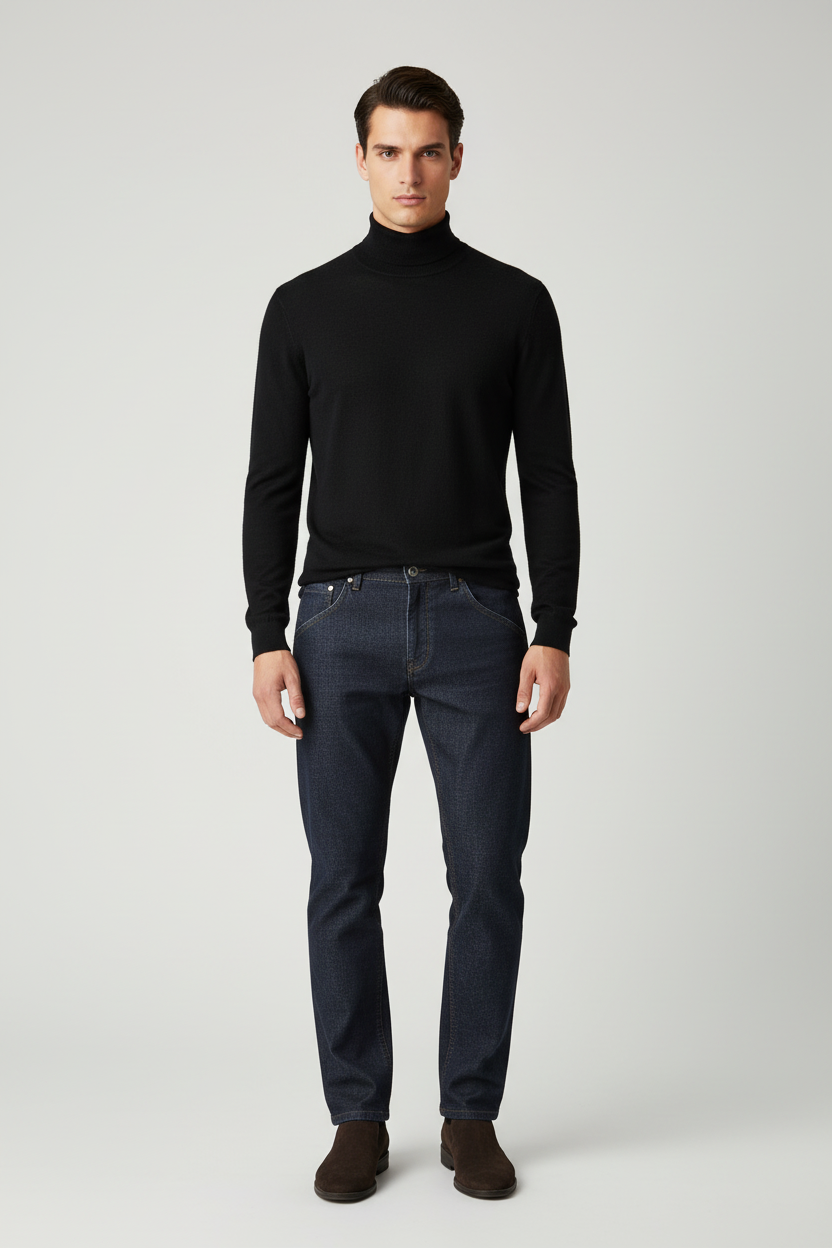 Jeans Uomo Re-Hash - Mariotto Super Slim - Denim Blu Scuro Tasca a Filo Italiano