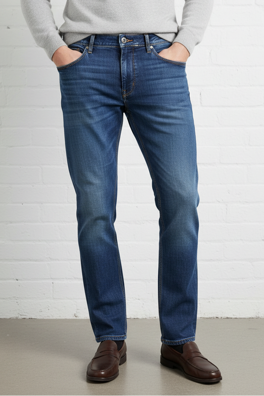 Jeans uomo ReHash Mariotto Super Slim Fit Denim tasca a filo indossato modello