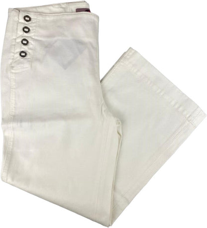 Pantaloni donna Kiltie 3/4 tinta unita bianco, moda donna, abbigliamento pantaloni, dettaglio in tessuto e stile elegante