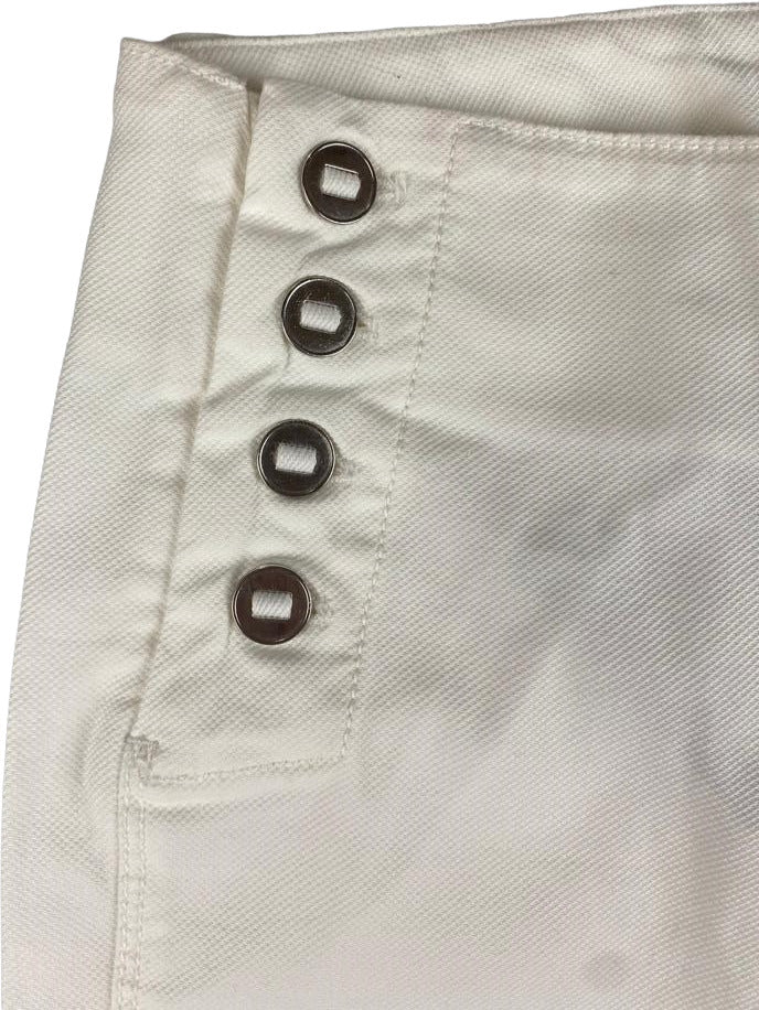 Pantaloni donna Kiltie 3/4 tinta unita bianco, moda donna, abbigliamento pantaloni, stile elegante e casual.