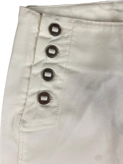 Pantaloni donna Kiltie 3/4 tinta unita bianco, moda donna, abbigliamento pantaloni, stile elegante e casual.