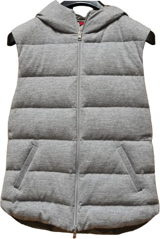 Smanicato uomo La Fileria in lana con cappuccio colore grigio, abbigliamento casual e caldo, ideale per l'inverno.