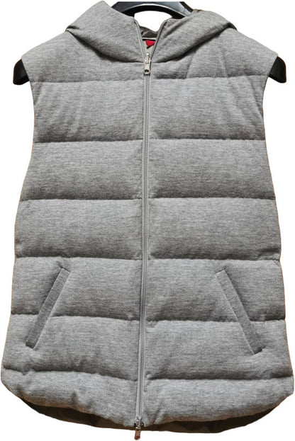 Smanicato uomo La Fileria in lana con cappuccio colore grigio, abbigliamento casual e caldo, ideale per l'inverno.