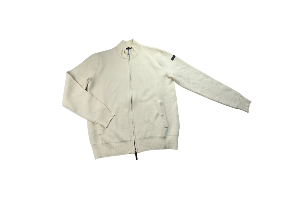 Maglia uomo La Fileria beige con chiusura zip, abbigliamento moda uomo, maglie e maglioni in stile casual.