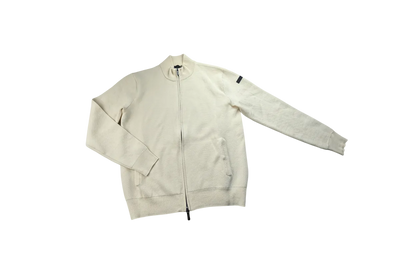 Maglia uomo La Fileria beige con chiusura zip, abbigliamento moda uomo, maglie e maglioni in stile casual.