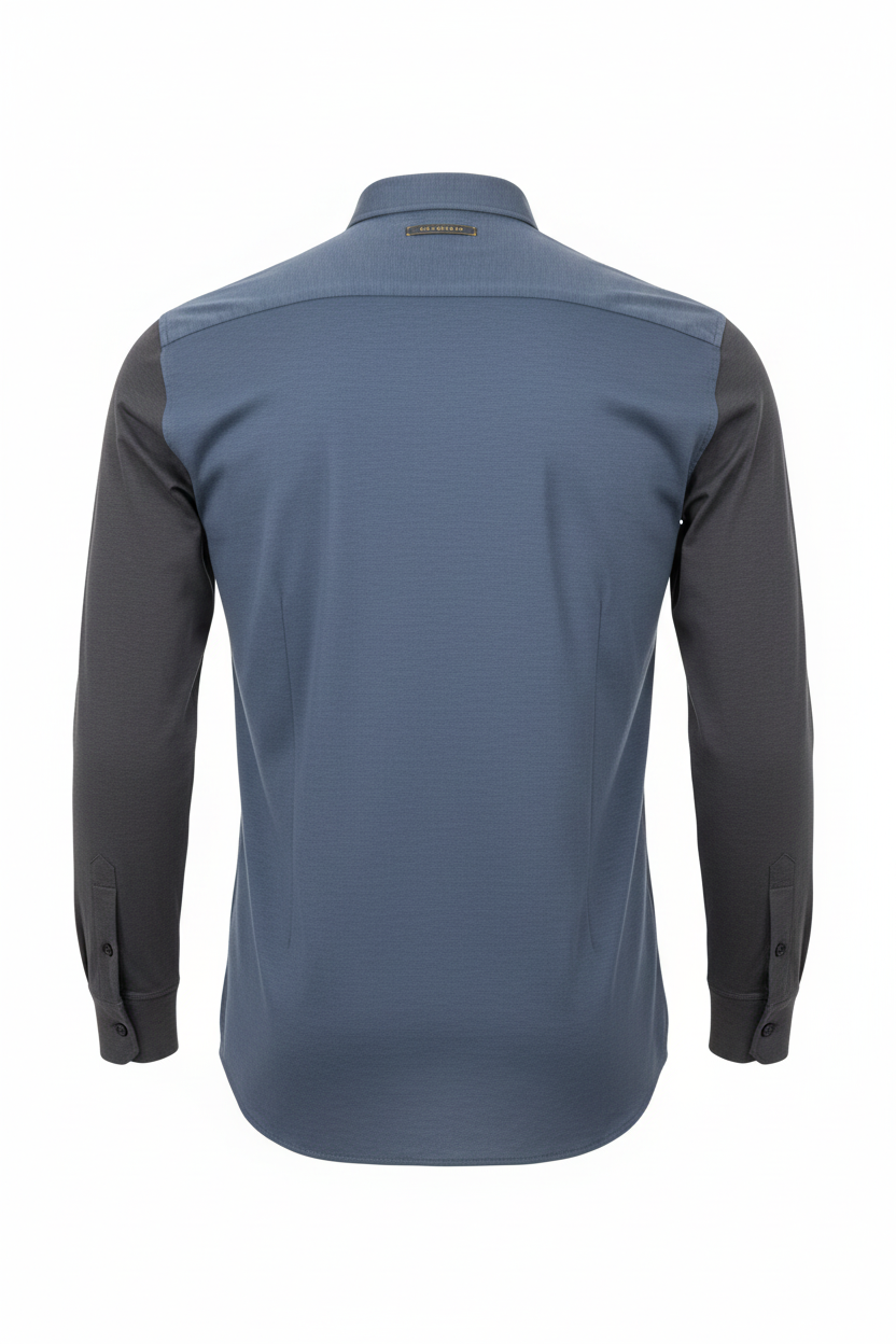 Maglia polo uomo Aeronautica Militare grigio maniche lunghe. Retro