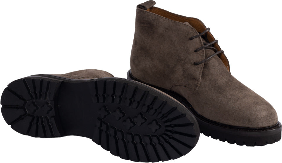 Scarpa uomo Manifatture Etrusche Polacchini in colore Karibu, scarpe stringate basse in stile moda uomo, grigia.