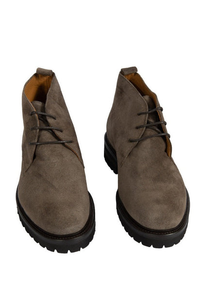 Scarpa uomo Manifatture Etrusche Polacchini colore Karibu, scarpa stringata bassa grigia in pelle per uomo.