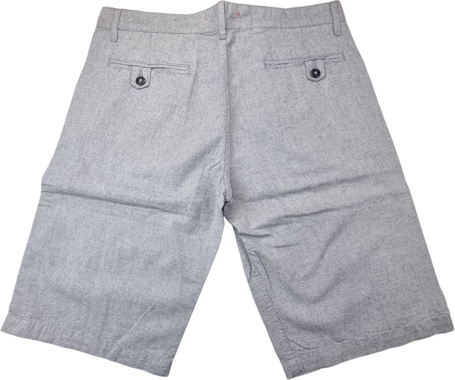 Bermuda da uomo Montezemolo in tessuto grigio, pantaloncini di moda per l'estate, vista frontale.