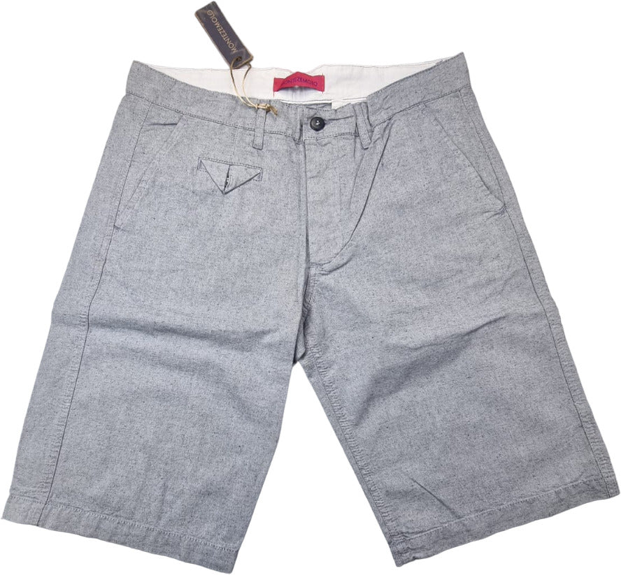 Bermuda uomo Montezemolo in tessuto grigio, pantaloncini di moda per uomo, dettaglio visibile in primo piano