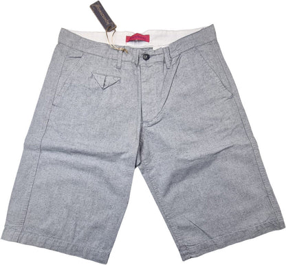 Bermuda uomo Montezemolo in tessuto grigio, pantaloncini di moda per uomo, dettaglio visibile in primo piano