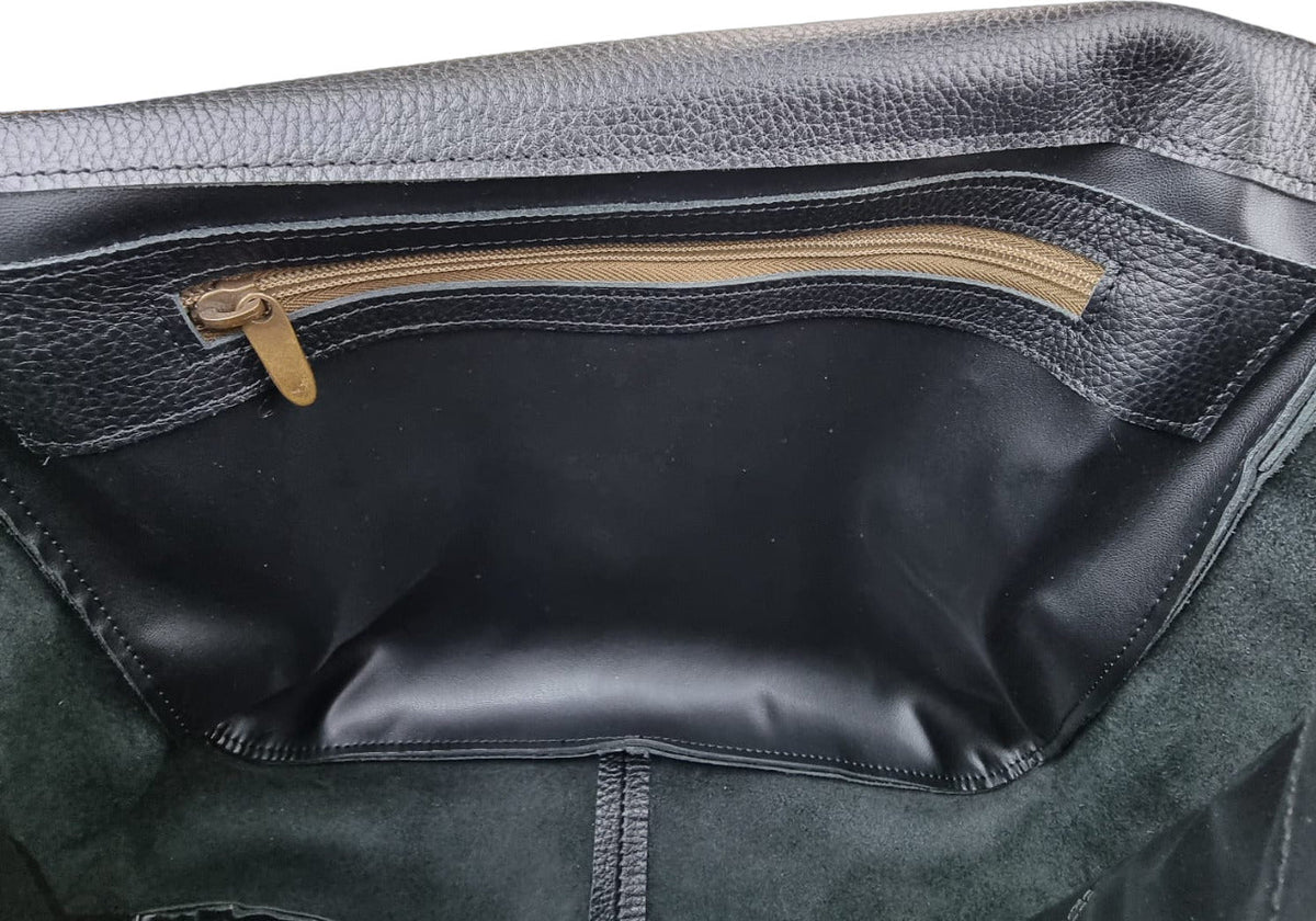 Borsa uomo OFFBAG in pelle nera con tracolla, stile moda uomo, borsa a spalla in pelle nero, accessorio elegante e pratico