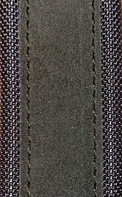 Cintura uomo Orciani Amalfi in suede e nylon, colore Loden/antracite, accessorio moda uomo con fibbia elegante e design moderno