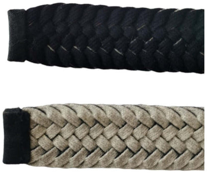 Cintura uomo Orciani doppio facciale in lana e suede, blu notte, accessorio moda uomo con fibbia in metallo.