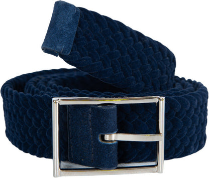 Cintura uomo Orciani Alpine intrecciata in tessuto blu, accessorio di moda per uomini, con dettagli eleganti e stile classico