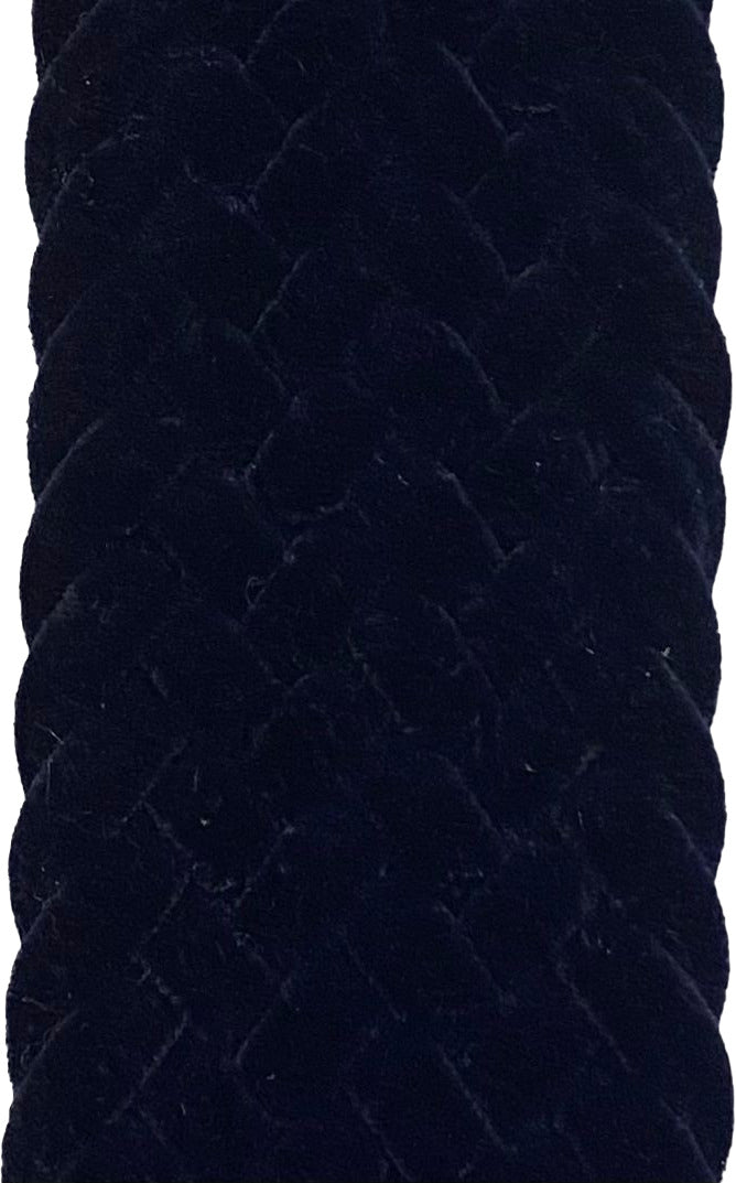 Cintura uomo Orciani Alpine intrecciata blu, accessori moda uomo, dettaglio della cintura in pelle con fibbia.