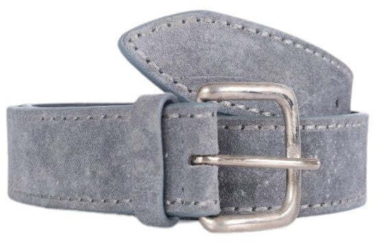 Cintura uomo Orciani Amalfi in suede grigio, accessorio di moda con fibbia elegante, da uomo.
