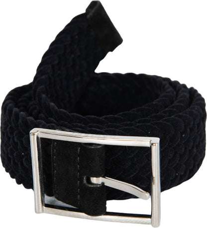 Cintura uomo Orciani nera intrecciata in pelle, accessorio moda uomo con dettagli eleganti e stile sofisticato.