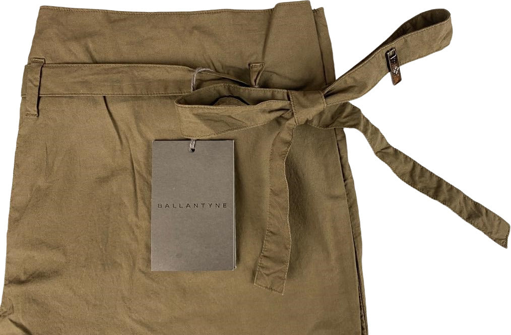 Ballantyne Women's Trousers - 3/4 Length - 2 Pockets - Solid Color - Military Green