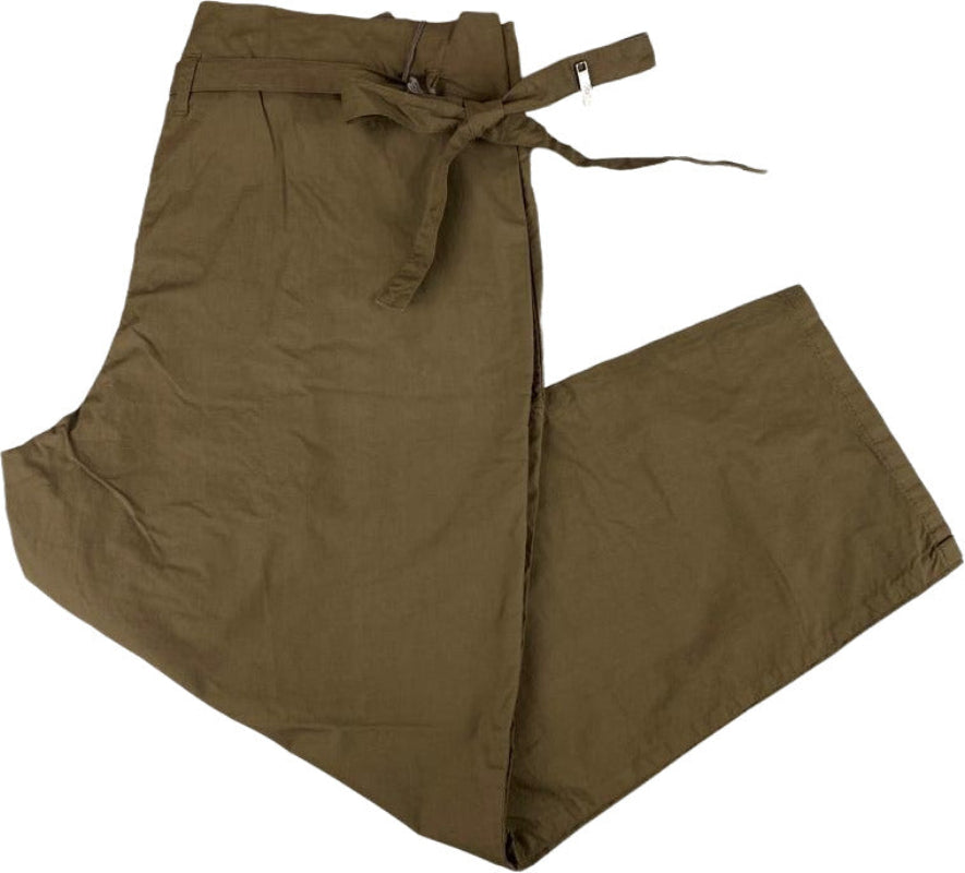 Pantaloni donna Ballantyne 3/4 tinta unita verde militare con due tasche, abbigliamento moda femminile elegante.
