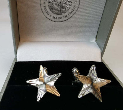 Gemelli per polsini Paolo da Ponte - fantasia stella in acciaio - colore acciaio
