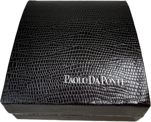 Gemelli per camicia Paolo Da Ponte in madreperla quadrata e acciaio, accessori eleganti per colletto camicia uomo.