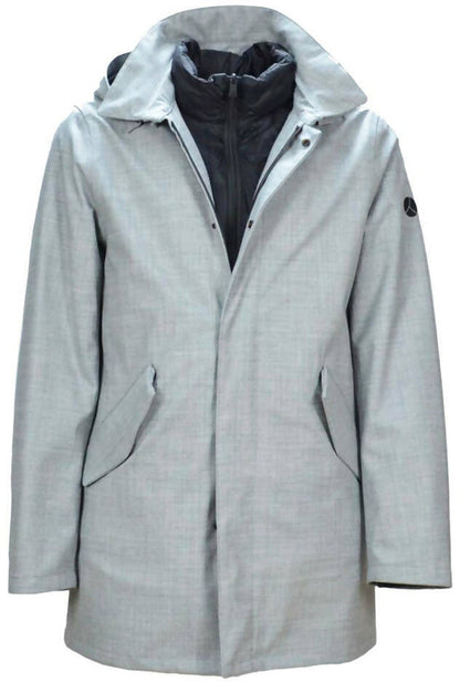 Parka Uomo People of Shibuya HACHIKO - Grigio Cappuccio Removibile Piumino 2in1