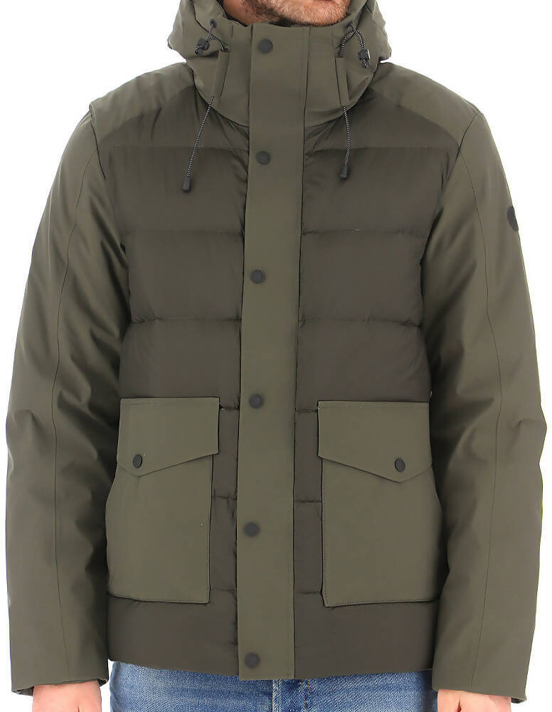 People of Shibuya Men's Jacket - Matta Green Padded with Hood