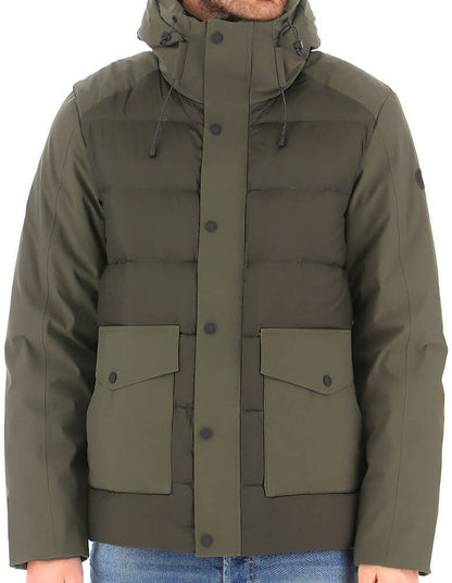 People of Shibuya Men's Jacket - Matta Green Padded with Hood