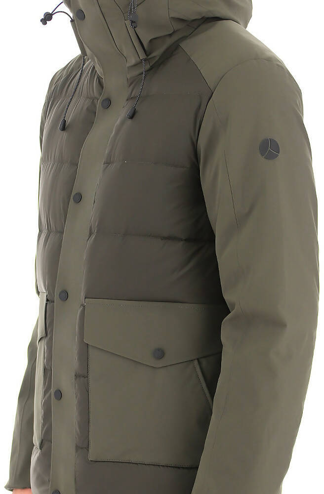 People of Shibuya Men's Jacket - Matta Green Padded with Hood