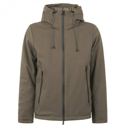 Giubbotto uomo People of Shibuya verde militare con cappuccio, giacca di moda in stile casual.