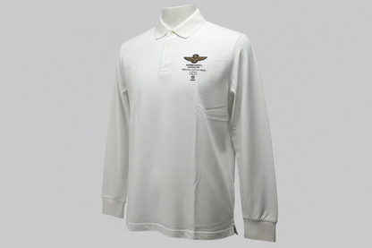 Polo uomo Aeronautica Militare maniche lunghe bianco. Fronte