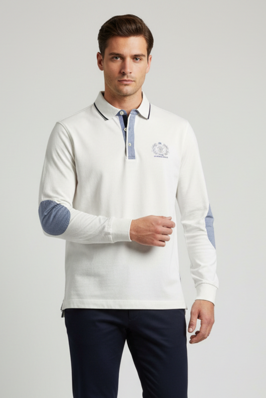 Polo uomo Etiqueta Negra bianco 100% cotone. Indossata