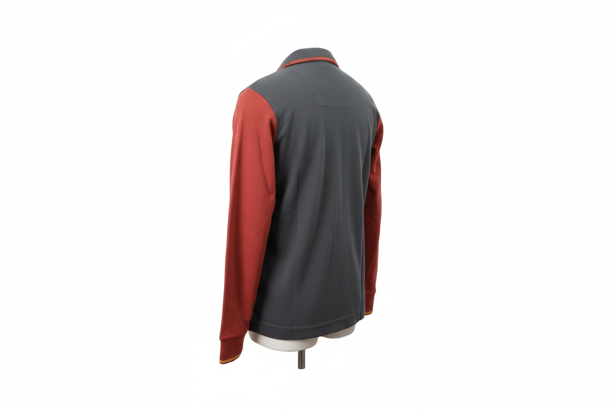 Polo uomo Aeronautica Militare Bordeaux maniche lunghe. Retro