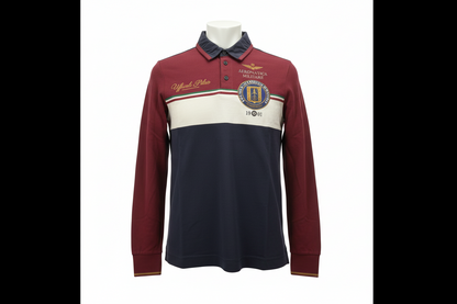 Polo uomo Aeronautica Militare maniche lunghe. Fronte