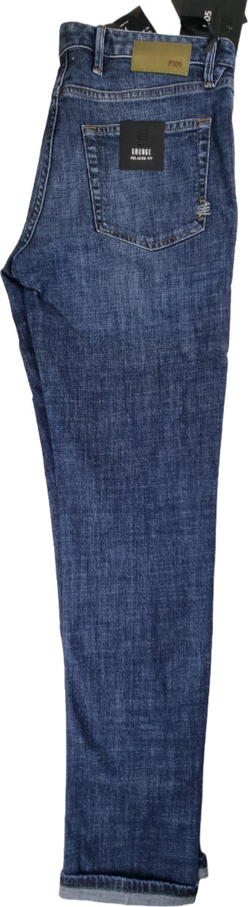 Jeans uomo PT 05 in denim grunge relax fit con tasca a filo, abbigliamento casual di moda per uomo