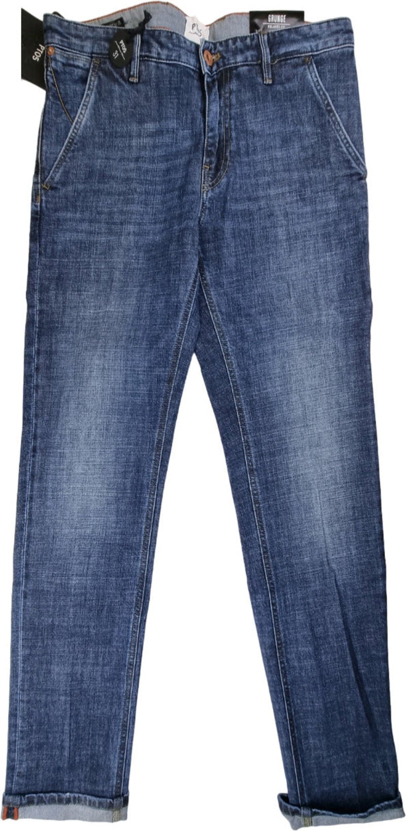 Jeans uomo PT 05 in denim grunge con vestibilità relaxed e tasca a filo, abbigliamento casual moda uomo