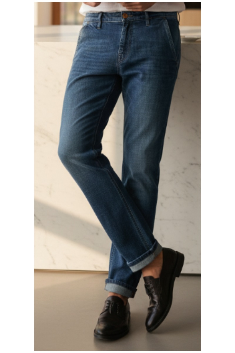 Jeans uomo PT 05 in denim grunge relaxed fit con tasca a filo, abbigliamento moda uomo.