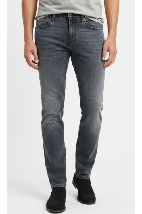 Jeans uomo PT 05 Traveller denim grigio, abbigliamento moda uomo, dettaglio tessuto in denim grigio.