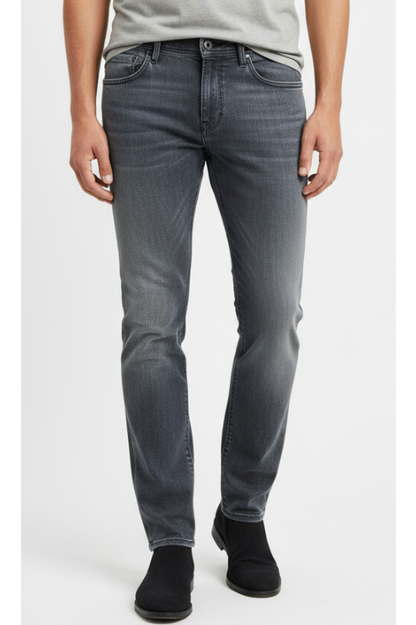 Jeans uomo PT 05 Traveller denim grigio, abbigliamento moda uomo, dettaglio tessuto in denim grigio.