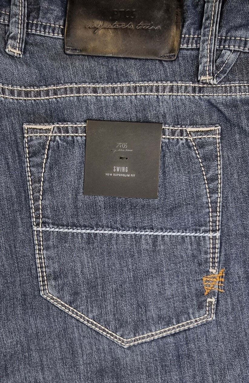 Jeans uomo PT 05 Summer Denim, 5 tasche, stretch leggero blu e grigio, abbigliamento moda uomo.