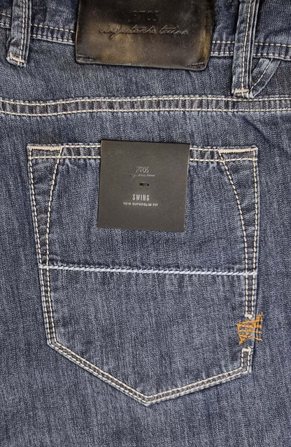 Jeans uomo PT 05 Summer Denim, 5 tasche, stretch leggero blu e grigio, abbigliamento moda uomo.